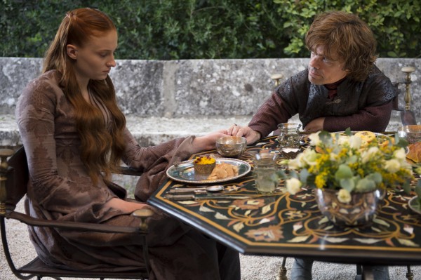 Sophie Turner as Sansa Stark, Peter Dinklage as Tyrion Lannister_photo Macall B.Polay_HBO